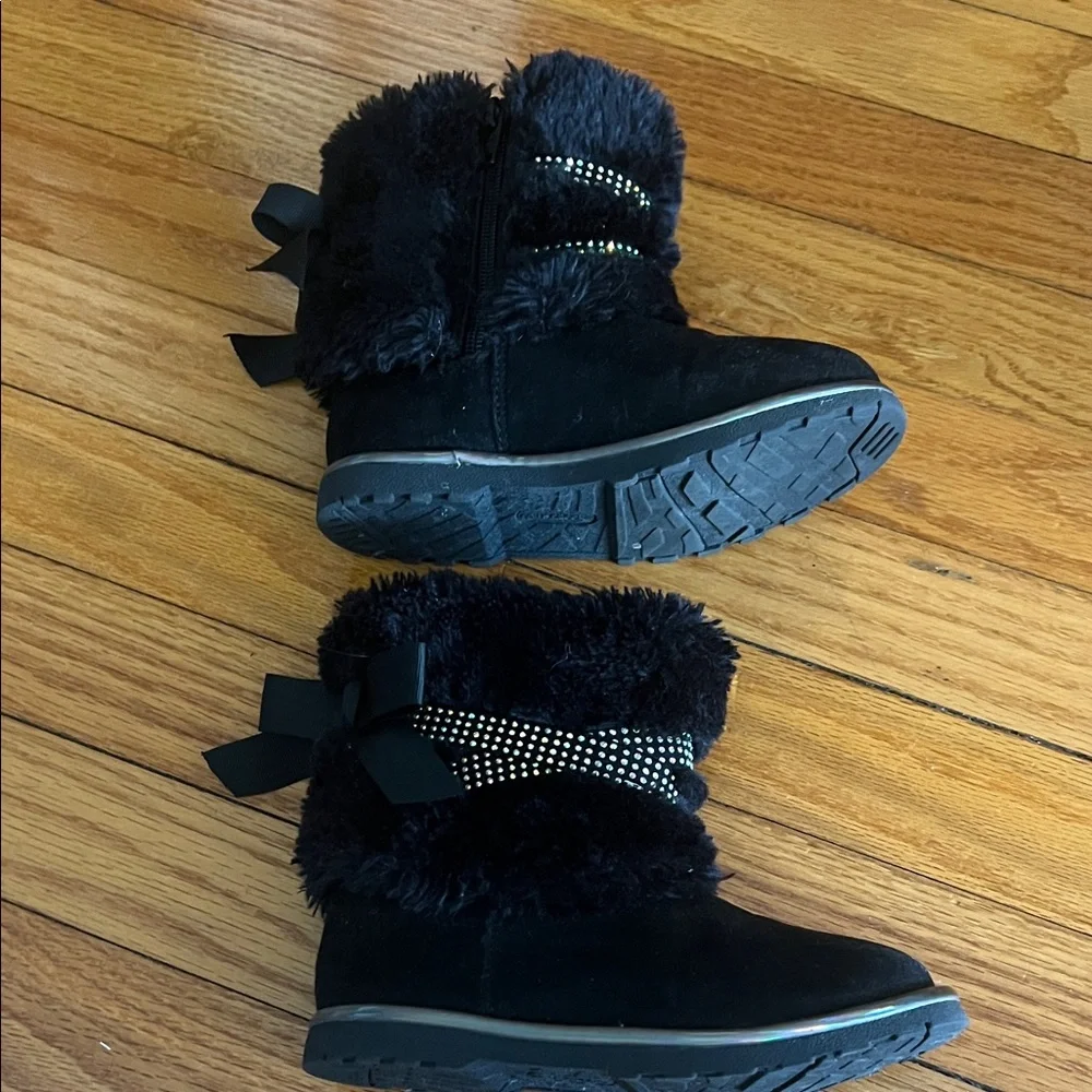 Cozy Black and Tan Kids Boots Bundle, size 10